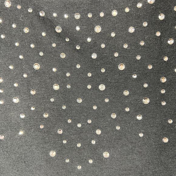 Chico's Silver Studded T-Shirt Size 0/Small Black Cap Sleeve Whimsigoth NEW! - Picture 6 of 8
